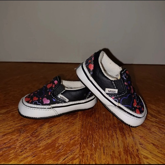 INFANT/TODDLER VANS Classic Slip-On (Glitter Hearts) Black/Hot Pink. - Picture 2 of 9